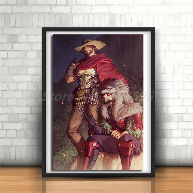 Джесси Маккри и Ханзо Shimada Of Overwatchs Арт холст плакат живопись Настенная картина печать для украшения дома спальни без рамки