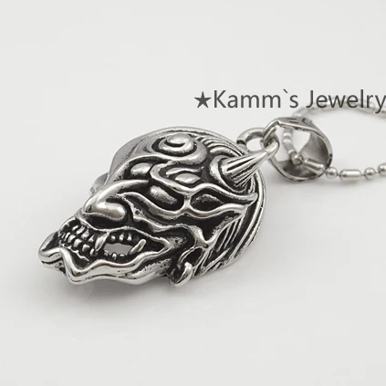 Кулон в стиле панк-рок KP972 колье из нержавеющей стали хип-хоп с полумордой рогатым