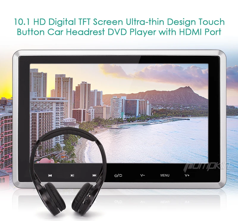 Тыквы 10 1 ''подголовник автомобиля dvd плеер HD цифровой TFT Экран с HDMI Порты и