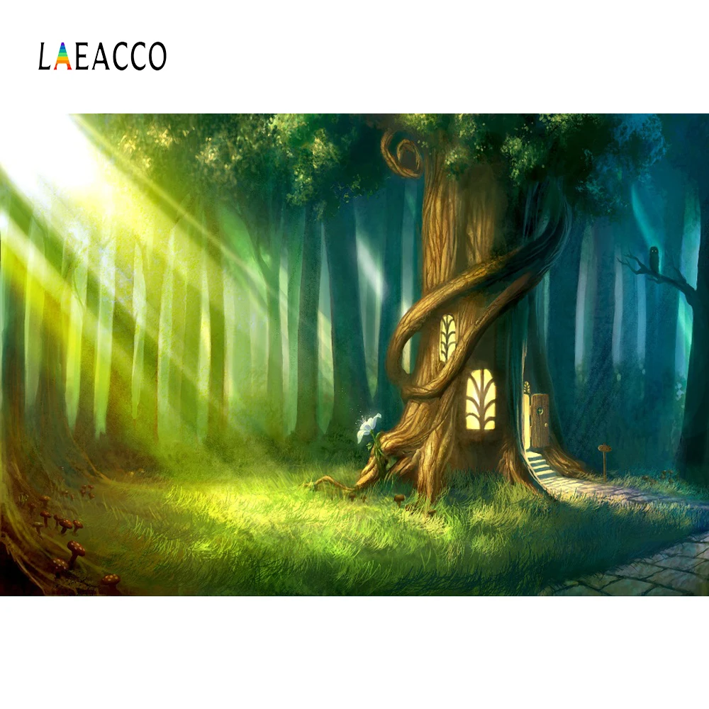Сценический фон Laeacco для фотосъемки с изображением старого дерева солнечного