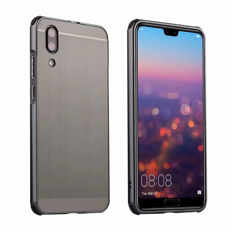 Роскошный противоударный алюминиевый чехол из углеродного волокна для huawei P20 Lite Pro Nova 3E P, умная металлическая рамка+ пластиковая жесткая задняя крышка - Цвет: 020-Black