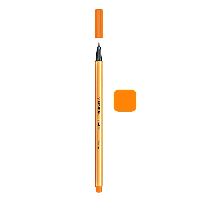 1 шт. Stabilo Point 88 Fineliner 0,4 мм фломастер Профессиональный маркер для рисования лайнер иллюстрация эскизная ручка дизайн - Цвет: orange