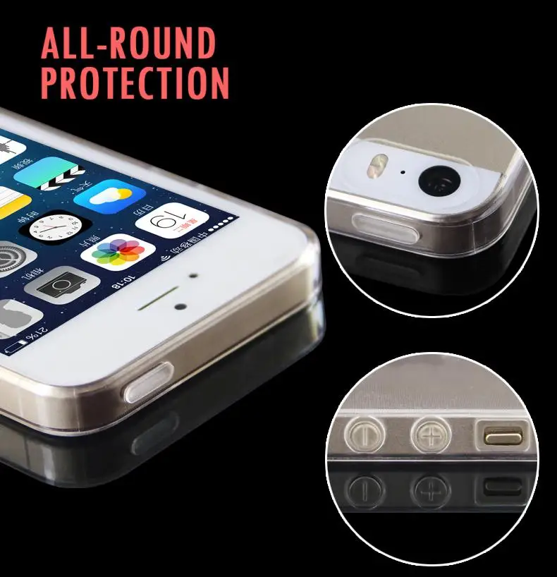 Esamday Ultra Thin Soft TPU Original Transparent Case For 7 8 6 6s Plus 7Plus 8Plus X XS MAX XR SE 5S 5 Phone |