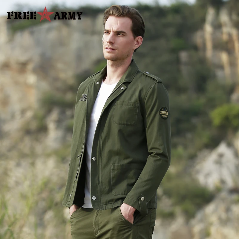 Новый тренчкот Free Army 2018 Мужская ветровка ArmyGreen пальто с длинным рукавом на весну и