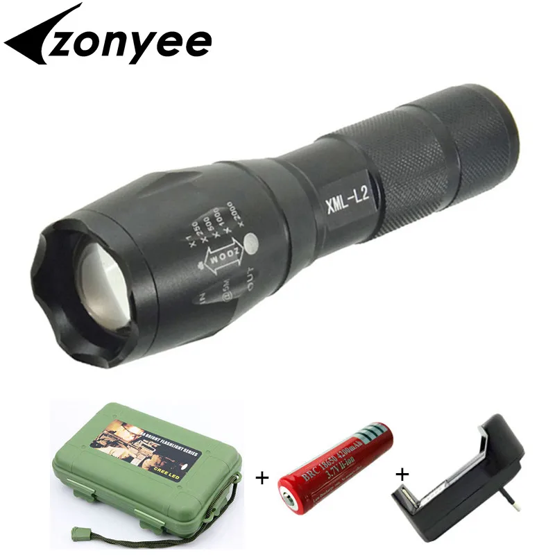 CREE XML L2 тактический фонарик 5000lm Регулируемый масштрабируемый светодиодный