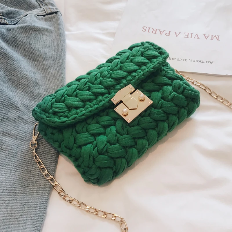 Винтажная плетеная сумка ручной работы модная женская на плечо с пряжкой тоут