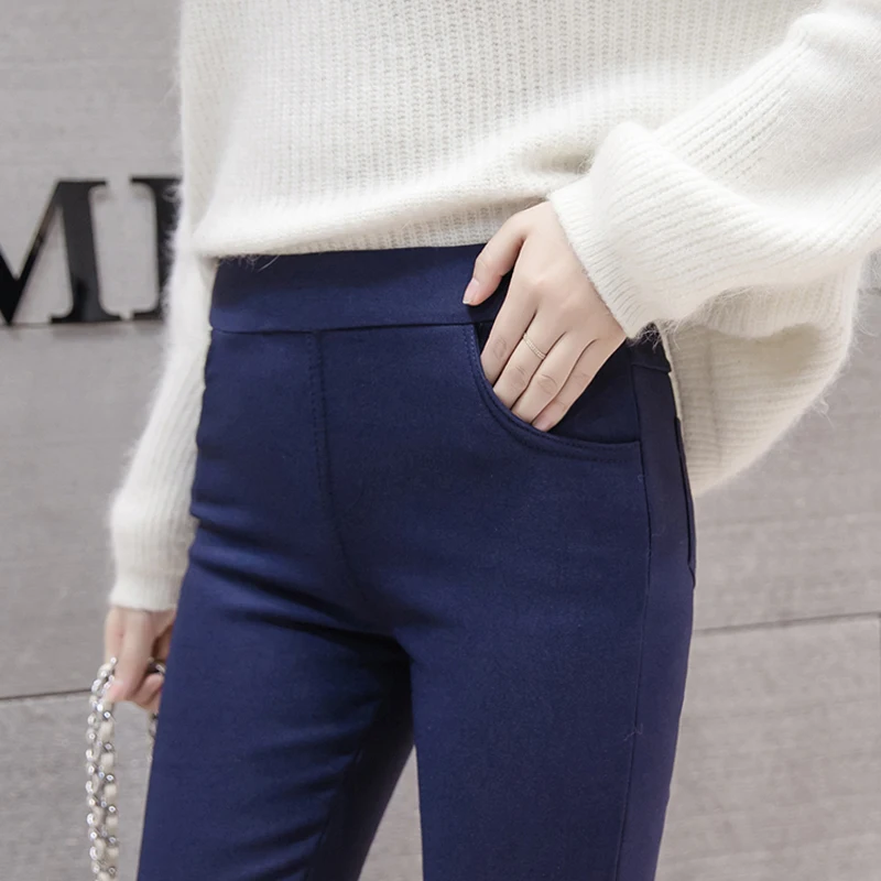 Plus Size Velvet Thicken Skinny Denim Jeans Women Jeggings High Waist Pants Capris Female Stretch Pencil 2019 Spring |