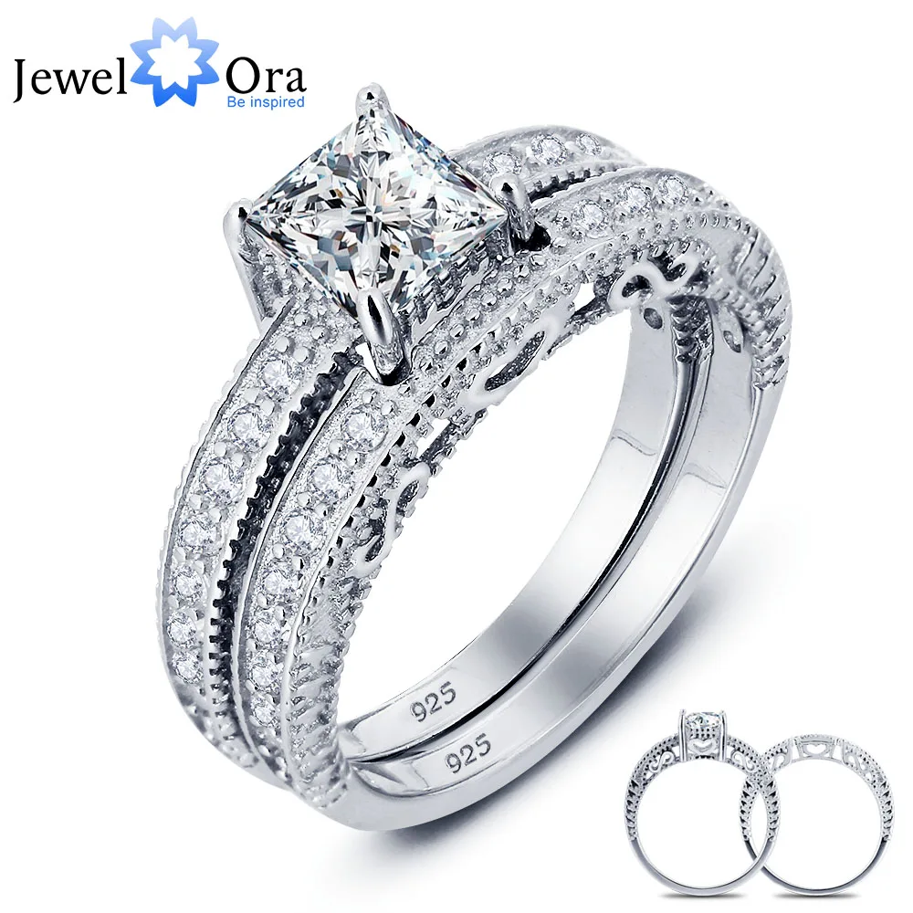 Женское кольцо из серебра 925 пробы с квадратным фианитом 6 мм|925 sterling silver ring|wedding