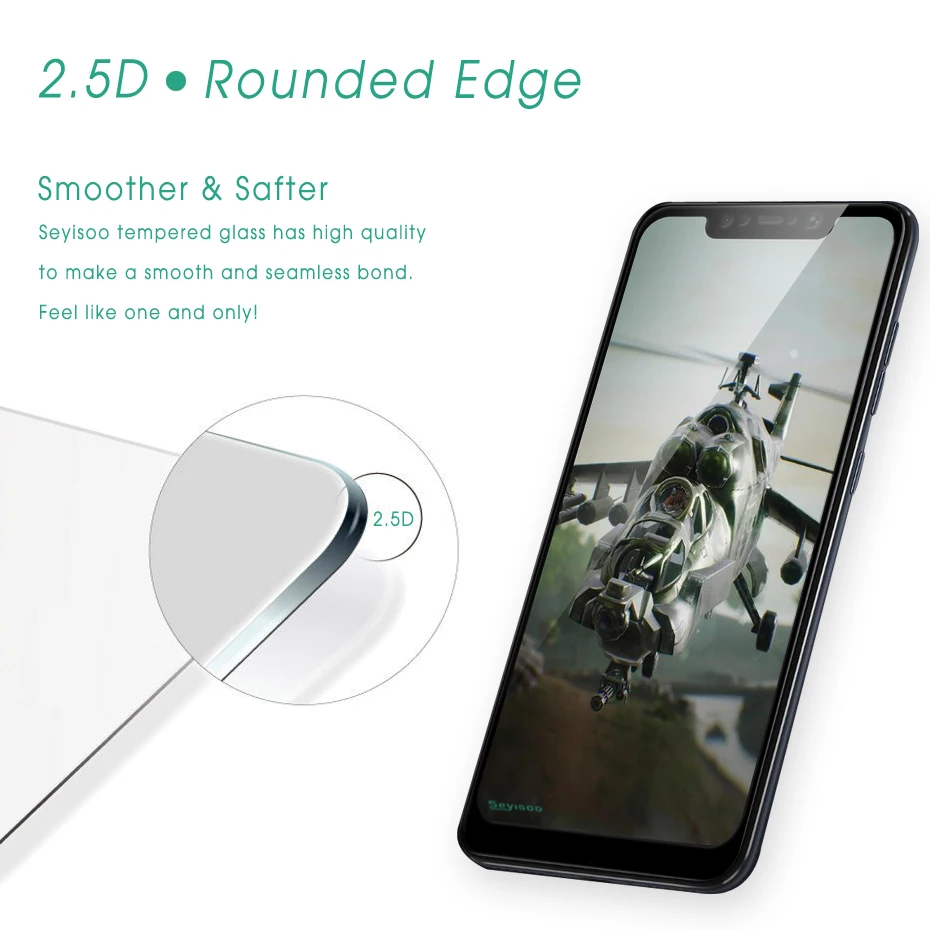 

[3 Pack] 100% Original Seyisoo Real 2.5D 9H Full Cover Tempered Glass Screen Protector For Xiaomi Pocophone F1 Xiomi Poco F1