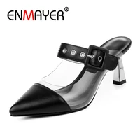 enmayer genuine leather womens shoes heels ladies shoes high heels tacones mujer size 34 39 zyl2731