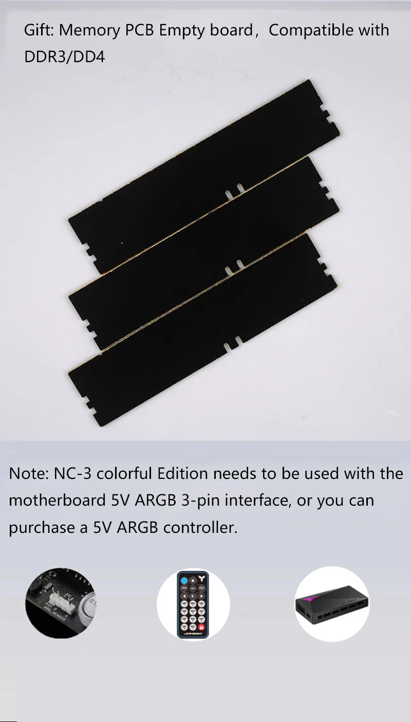 4 шт./лот JONSBO NC-3 светящийся жилет с памятью RGB радиатор 12 в маленький 3 Pin аура светодиодный алюминиевый радиатор Настольный теплоотвод ОЗУ