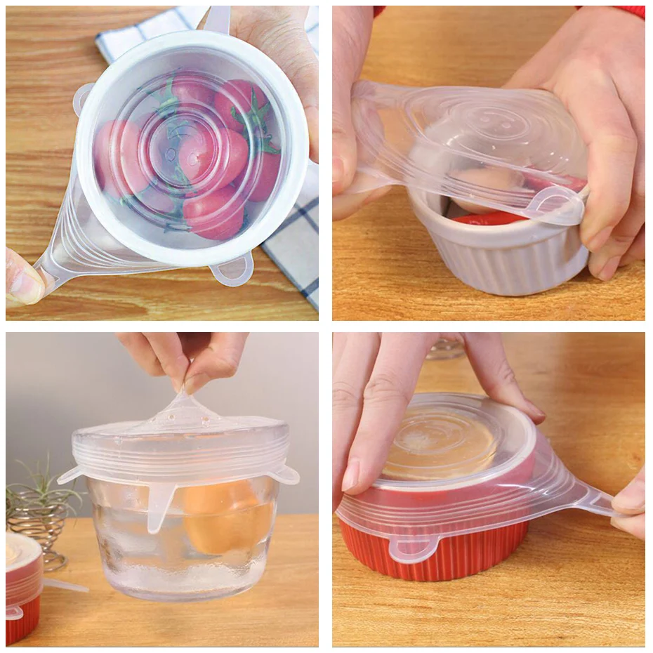 Прямая поставка 6 шт./компл. универсальная Силиконовая крышка сохраняющая