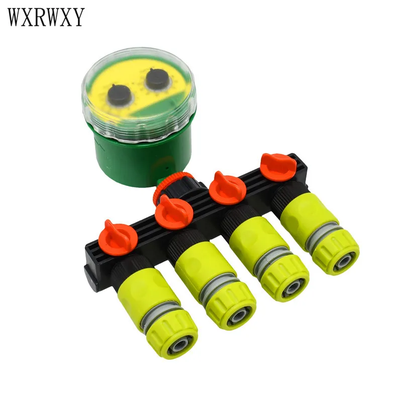 Wxrwxy орошения сада контроллер 4 Коснитесь 1/" шланг кран 4 Way Splitter таймер для полива 16 мм шунта четыре розетки 1 компл