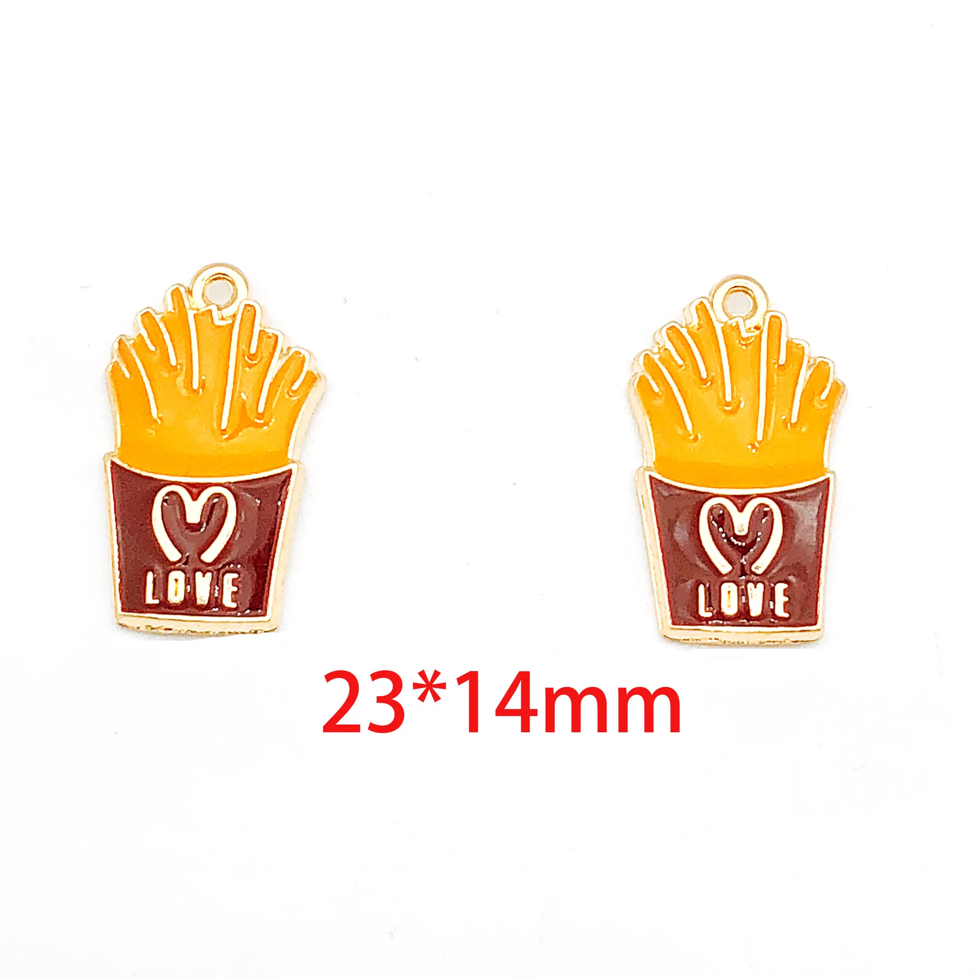10pcs Fashion Jewelry Enamel Love French Potato Fries Chips Shape Charms Hamburger Pendant Earrings Handmade DIY Material | Украшения и