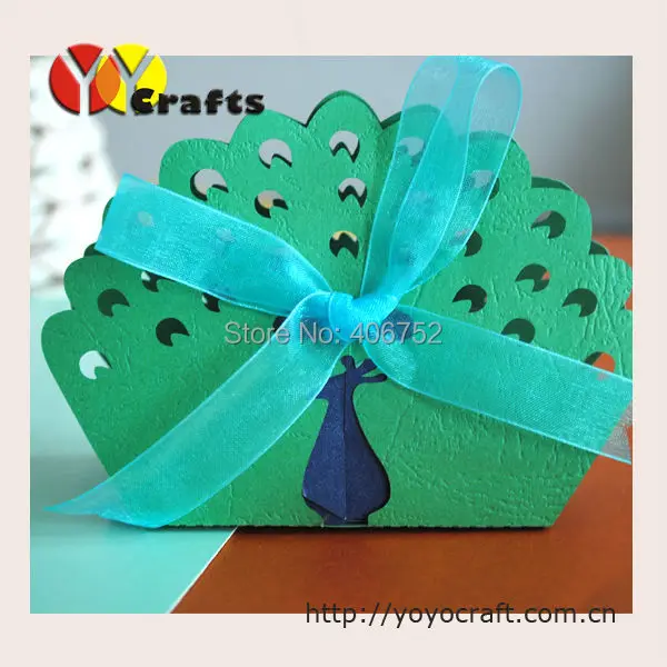 Luxury unique wedding favor laser cut peacock candy box | Дом и сад