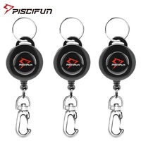 piscifun 3pcs fly fishing tying zinger retractor tool holder clip on tether retractable reel badge holder vest pack key chain