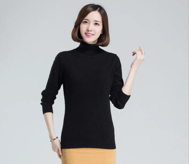 Top Clothing women/Ladies keep worm Wool Sweater Female Turtleneck Pullover Cashmere long sleeve korean plus size | Женская одежда