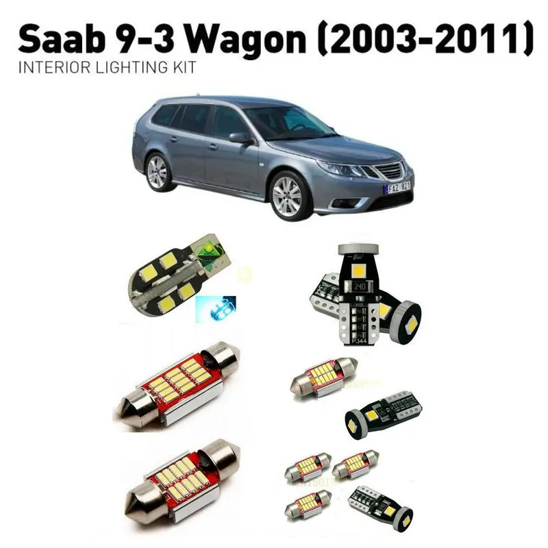 Светодиодные внутренние фонари для SAAB 9-3 wagon 2003-2011 18 pc Светодиодные Автомобильные фары осветительный комплект автомобильные лампы Canbus