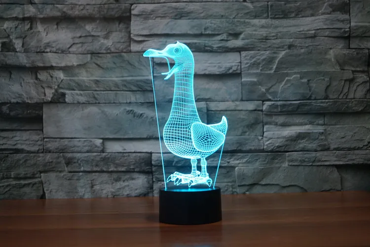 3D лампа ночник семь цветов Животные Многоцветный RGB лампа Рождественский Декор Детский подарок игрушки сенсорный пульт дистанционного управления настольная лампа - Испускаемый цвет: dark