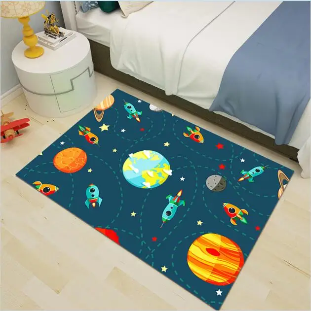 Outer Space 4 Детский ковер с животными из мультфильмов, ковер для спальни, коврик для гостиной, детский игровой коврик, Детский напольный коврик, обучающий ковер - Цвет: Outer Space 4
