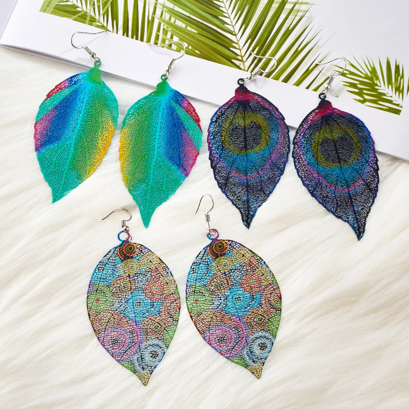 H: HYDE Винтажные висячие серьги с листьями роскошные богемные в богемном стиле