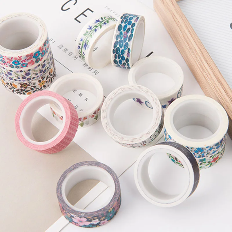 5 шт./компл. Цветочная рисовая бумага клейкие ленты наклейки для скрапбукинга