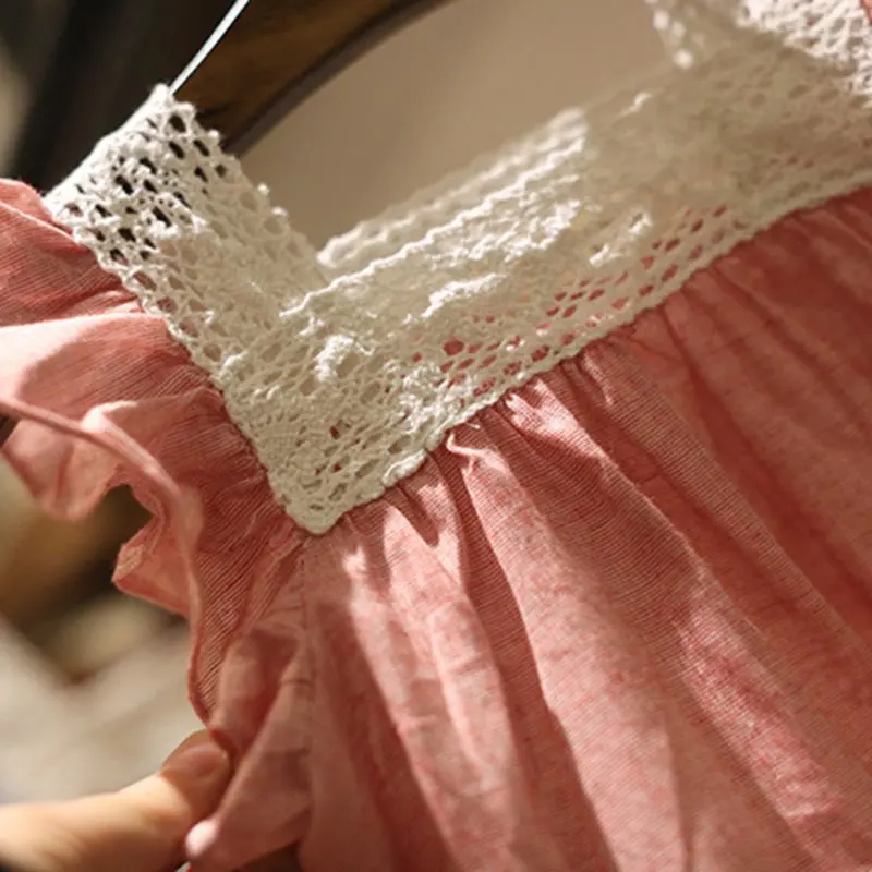 Летняя детская повседневная кружевная блузка для маленьких девочек топы детей