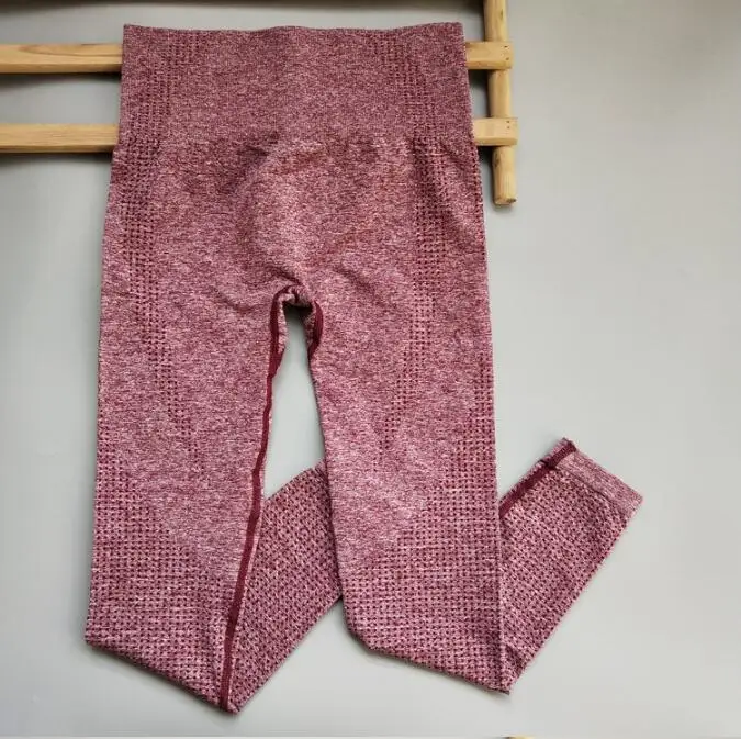 Purple red Новые цвета, Женские Бесшовные штаны для йоги, высокая талия, энергетические леггинсы для спортзала, спортивные штаны, леггинсы для фитнеса, тренировок, бега - Цвет: Purple red