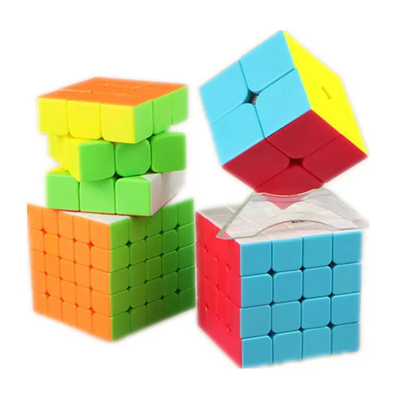 B Mofangge 4 шт./компл. QiYi магический куб Подарочный комплект 2x2x2/3x3x3/4x4x4/5x5x5 Megaminx профессиональные кубики забавные игрушки для малышей кубик рубика - Цвет: B