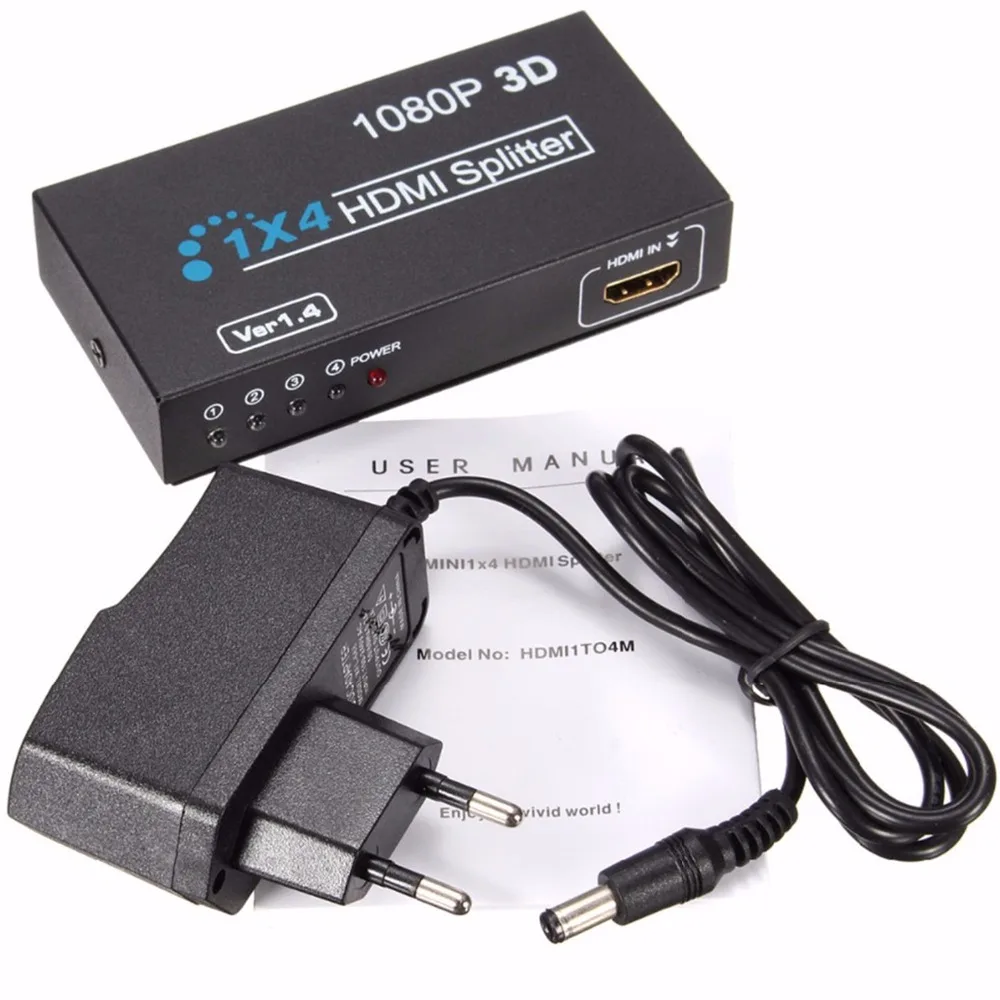 4K HDMI совместимый сплиттер 1X4 HD 1080P 3D UHD Дубликатор переключатель усилителя hdim 1x4