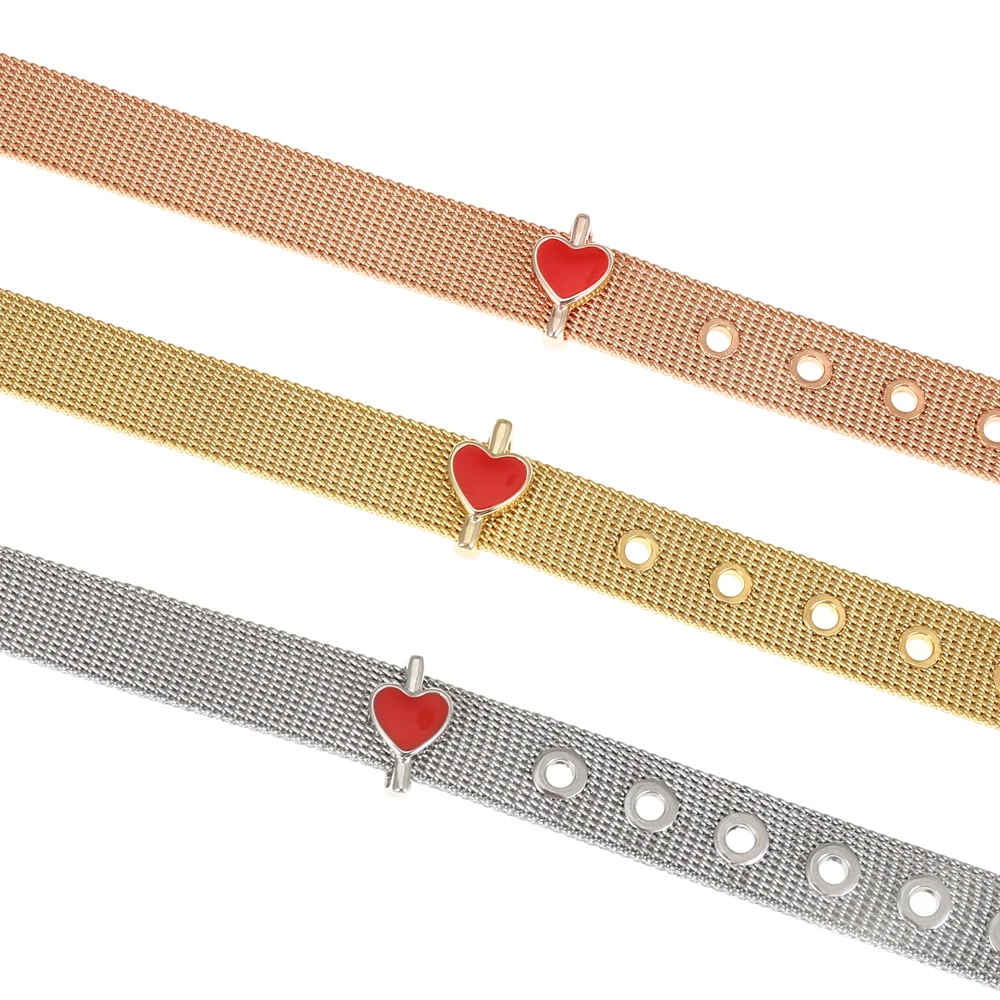 

Legenstar Heart Slide Charms fit 10mm Wide Leather Wrap Bracelets Wristbands for Toddler/Women 10pcs/lot