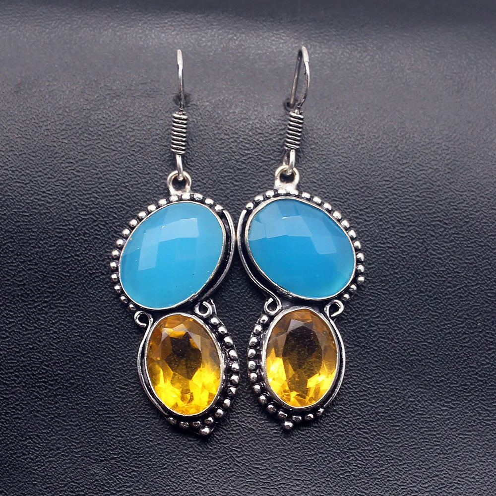 Женские Висячие серьги Amazing Queen HoneyTopaz из стерлингового серебра 925 пробы