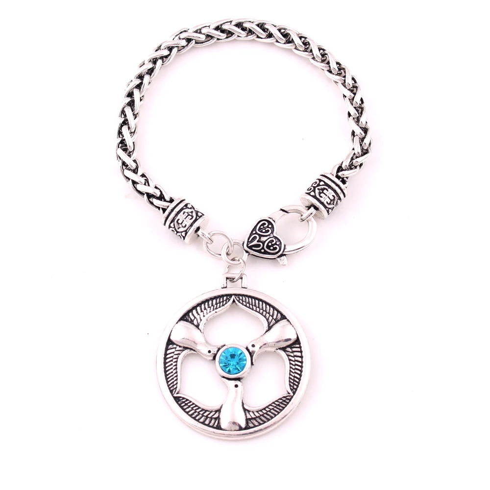 Rhiнон подвеска с тремя птицами браслет цепочкой из пшеницы кристаллами|Браслеты