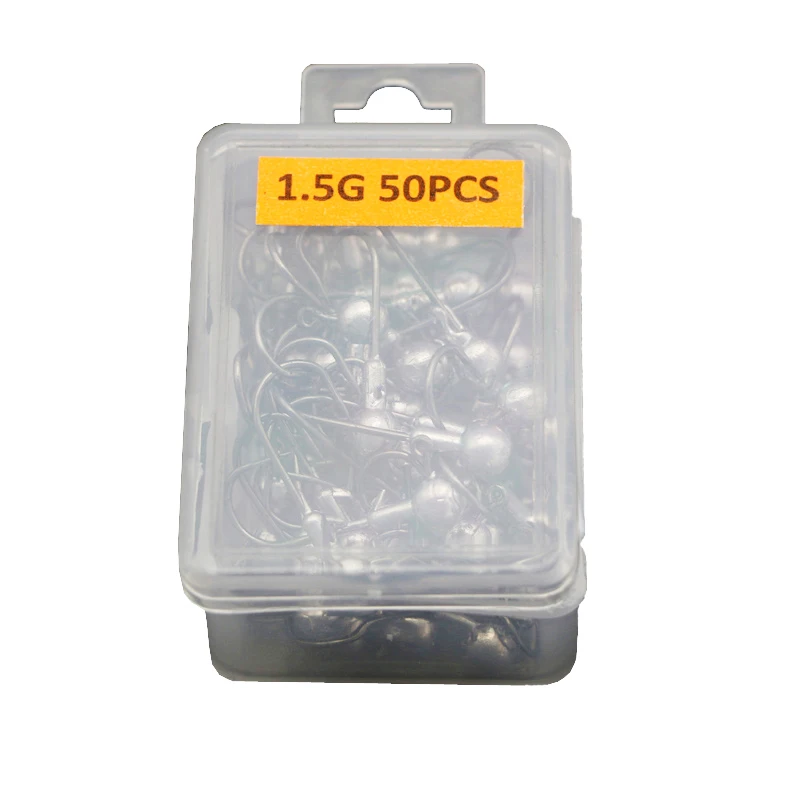 1.5g 50pcs 50 шт. рыболовные крючки из углеродистой стали, рыболовные крючки 1-20 г, свинцовые рыболовные крючки для мягкой приманки, рыболовные снасти, аксессуары T4 - Цвет: 1.5g 50pcs