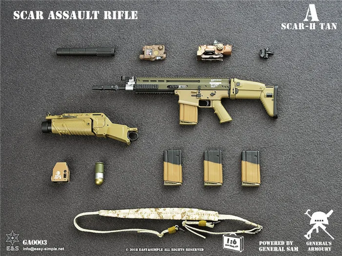 Легкое и простое оружие ES 1/6 GA0003 SCAR MK16 MK17 модель оружия для 12 дюймовой фигурки Sence