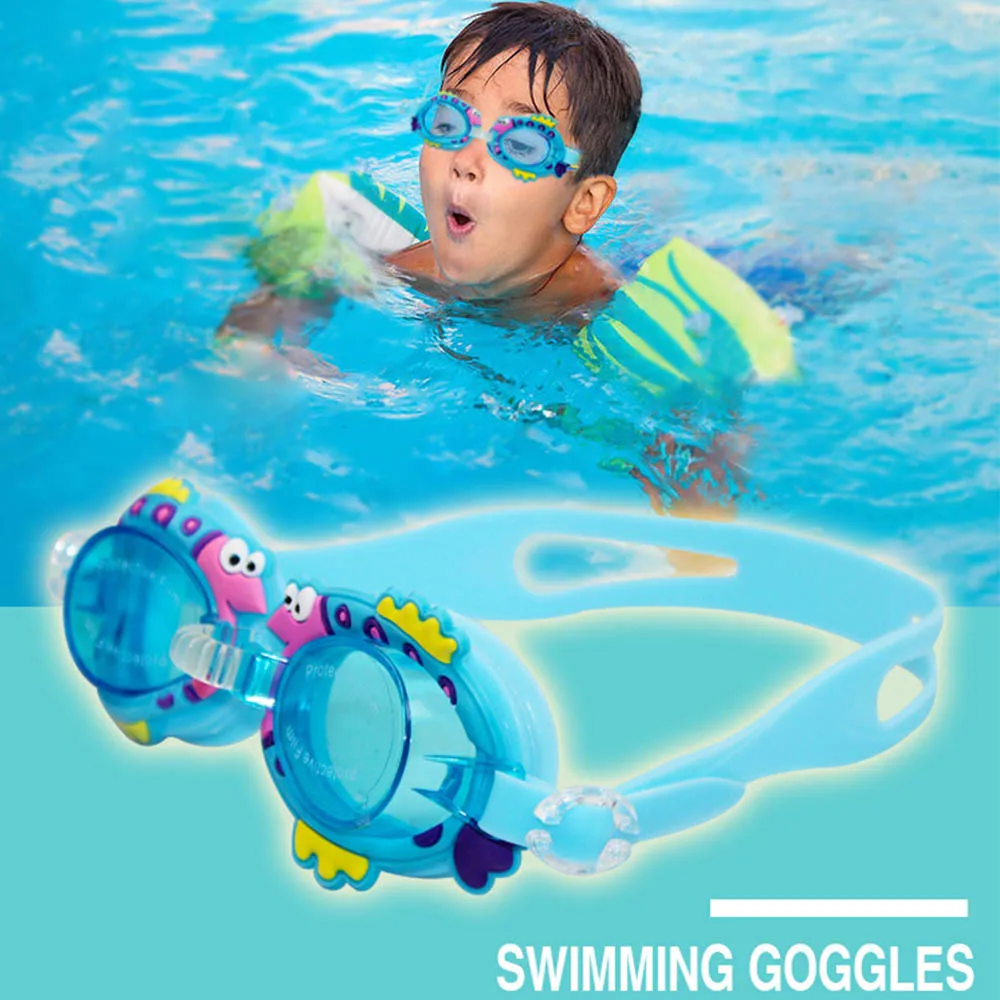 Прочные силиконовые Мультяшные очки для плавания Детские регулируемые