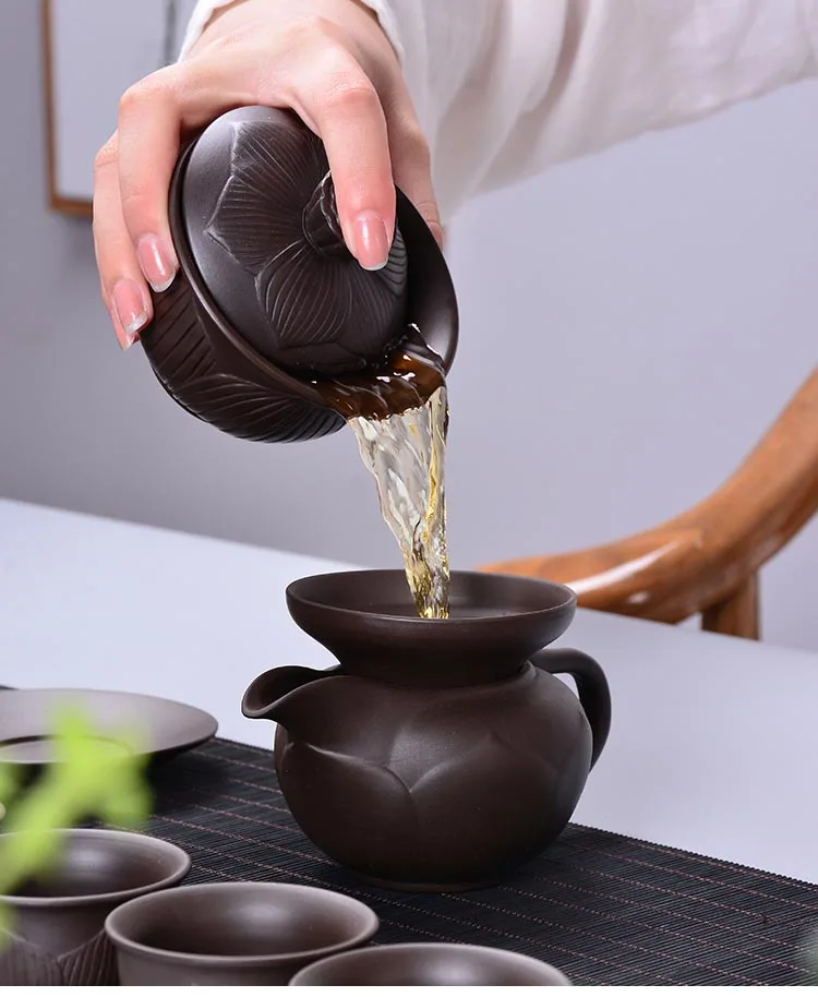 200/230 мл фиолетовая глина yixing Gaiwan чайная миска с крышкой блюдце набор винтажная посуда Zisha чайная посуда офисная чайная церемония Tureen подарок