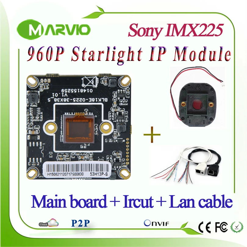1.3MP HD 960P Starlight Network IP camera Module Colorful Night Vision Sony IMX225 Sensor CCTV Cam board | Безопасность и защита