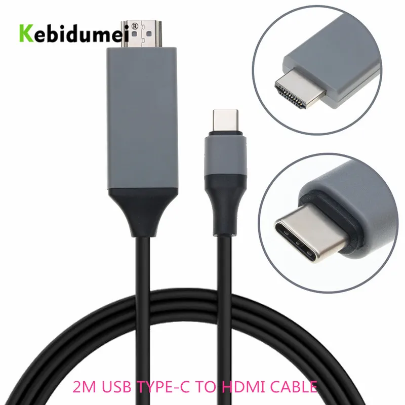 USB C адаптер Kebidumei 4K * 2K Type 3 1 Male кабель 2M 30Hz HD Удлинительный кабель/адаптер для Macbook
