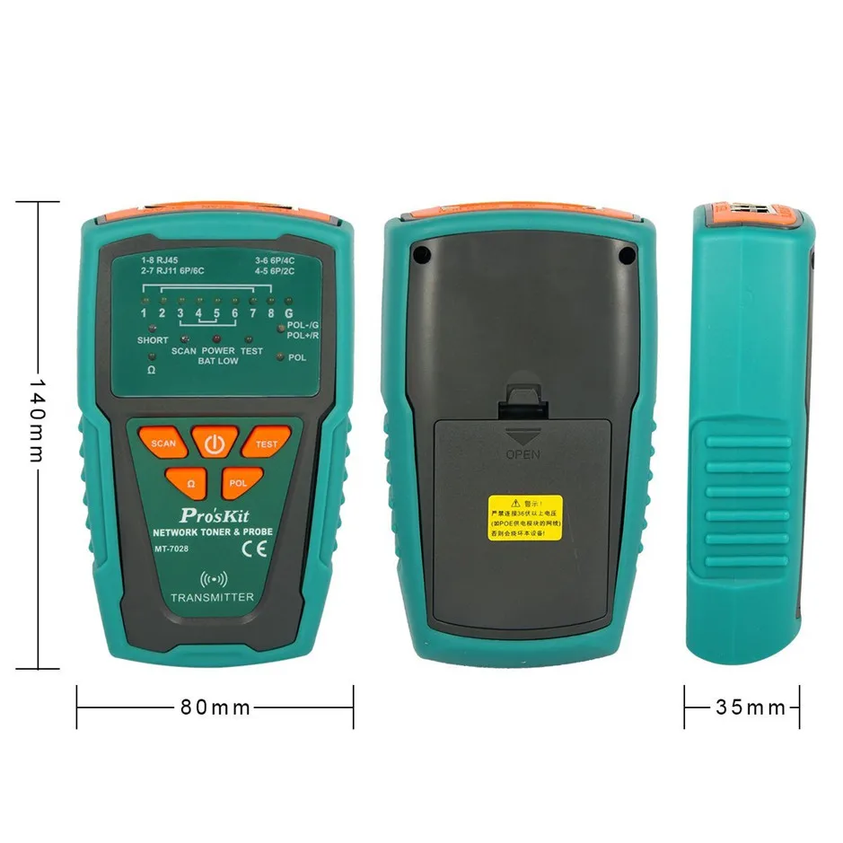 Pro'sKit MT 7028 сетевой Тонер зонд в комплекте аудио и видеокабель|Детали
