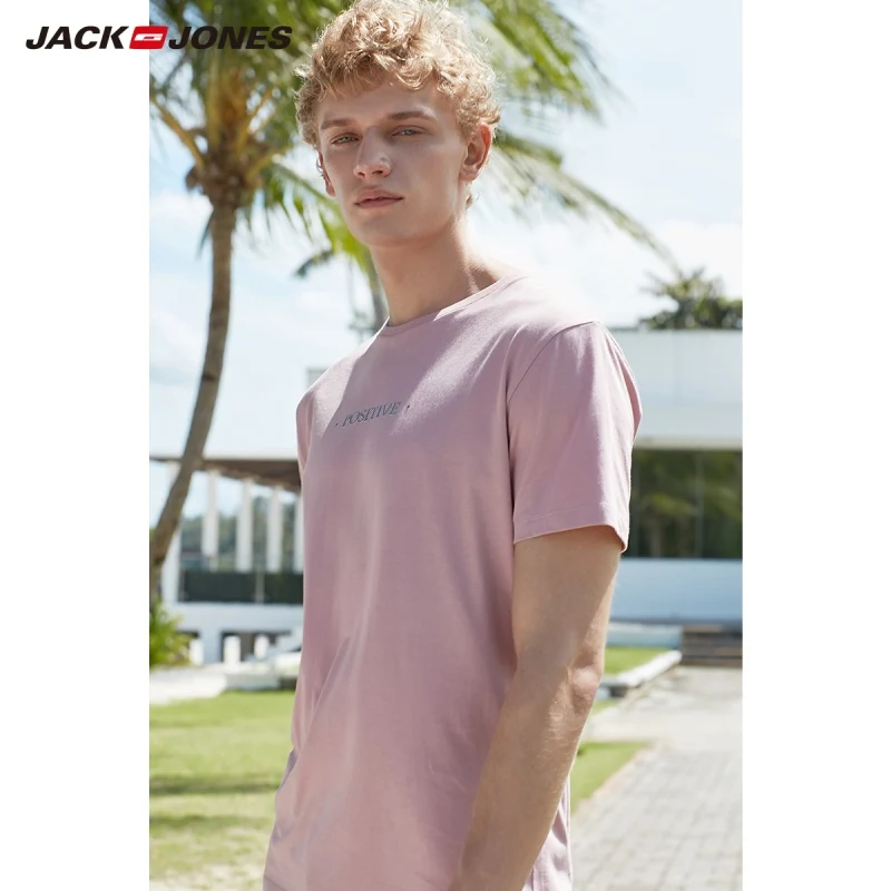 Мужская футболка с коротким рукавом JackJones базовая из 100% хлопка принтом