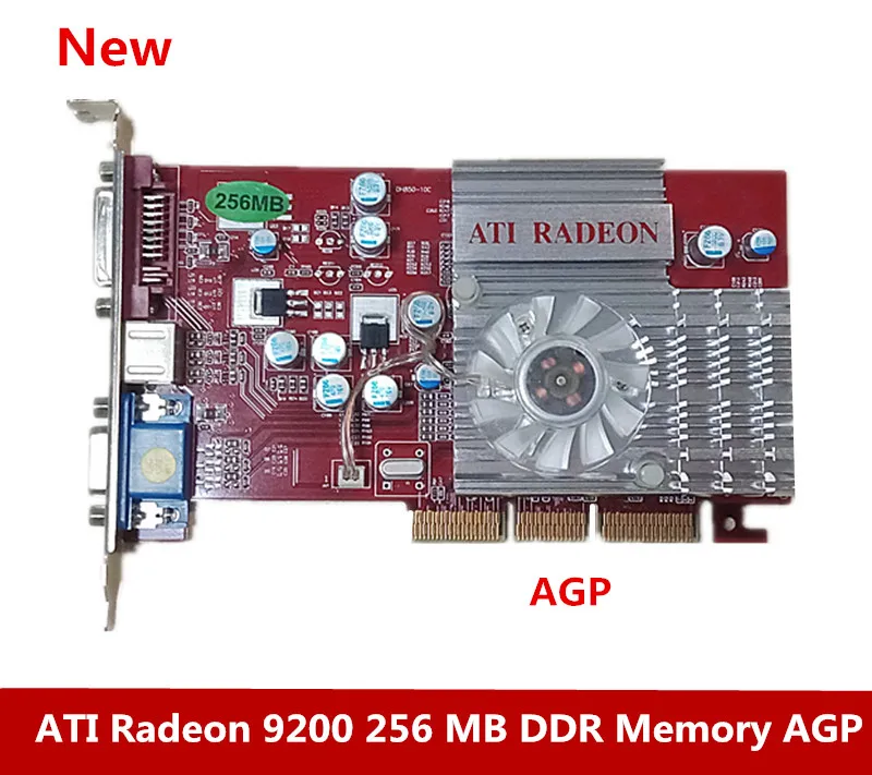 Бесплатная доставка Новый ATI Radeon 9200 256 MB DDR память AGP 4X 8X VGA Видеокарта| |
