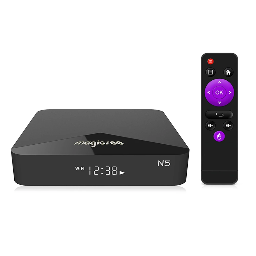 MAGICSEE N5 Android TV Box OS Amlogic S905X 7.1.2 2GB RAM 16GB ROM 2.4G 5G WiFi 100Mbps BT4.1 Support 4K H.265 | Электроника