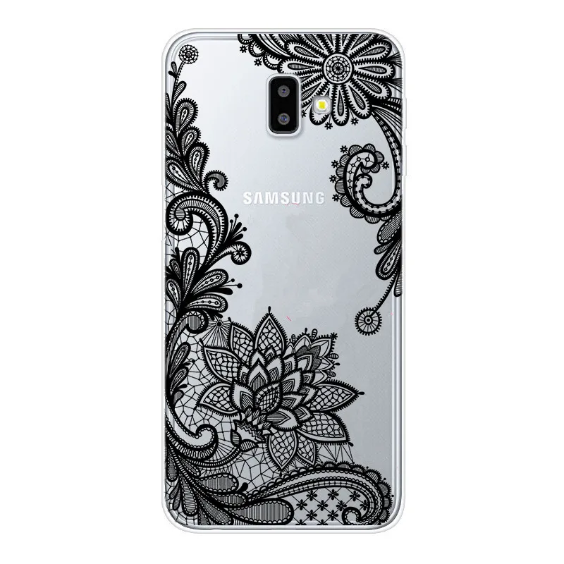 Чехол для samsung Galaxy J6 Plus, чехол для samsung Galaxy J6 Prime J6Plus, чехлы в стиле ретро с цветами, прозрачный мягкий силиконовый чехол - Цвет: B