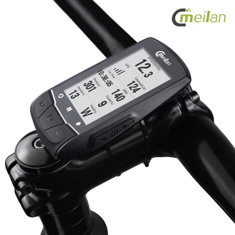 MEILAN M1 GPS Navigation Bike Computer Peedometer Candence Heart Rate 2.6" BLE4.0 Bicycle Computer Speedometer