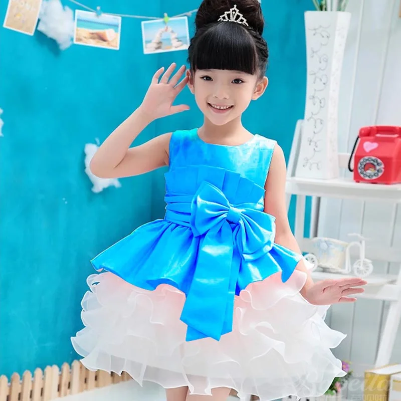 Girls Dress Children's Princess Wedding Dresses Kids 2016 Brand New Style Bow canonicals Sweet girl Clothing | Детская одежда и