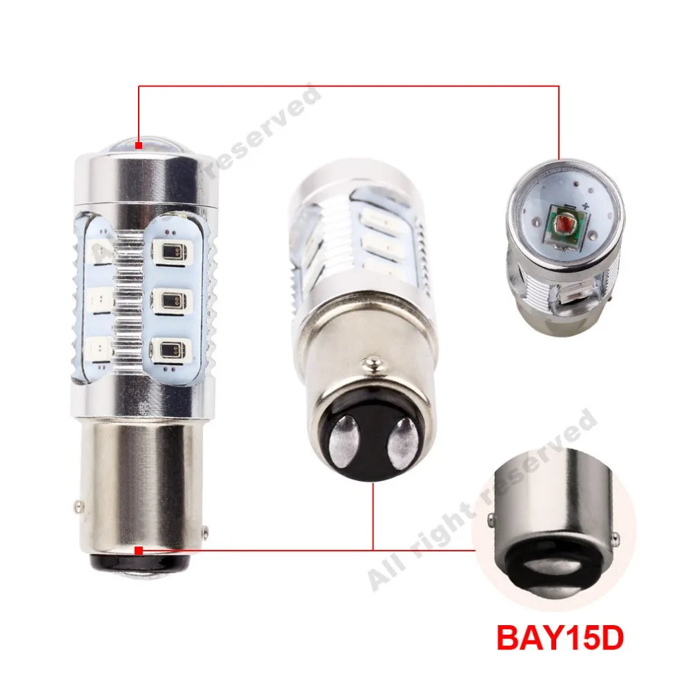 2шт 1157 12 5630 SMD BAY15D чип для светодиодной лампы высокой мощности p21/5 Вт светодиодные