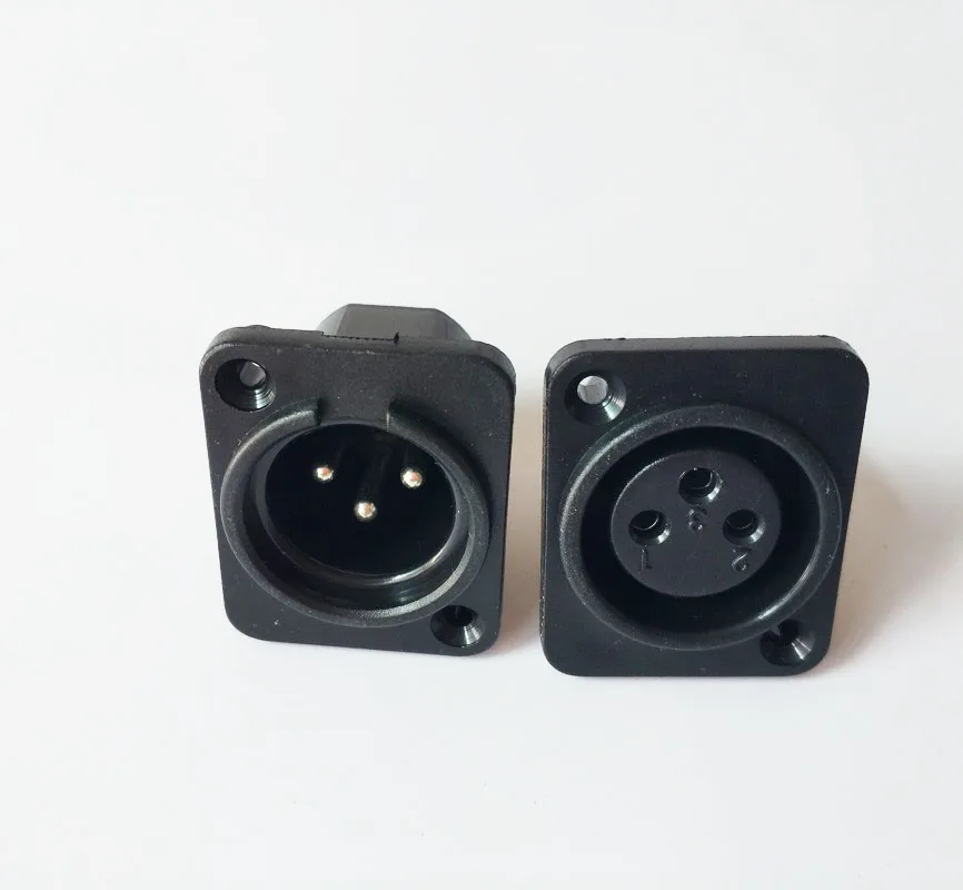 3 контактный Штекерный разъем XLR пластиковые квадратные медные ножки для
