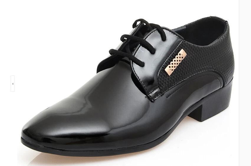 New Fashion Men's shoes PU patent leather Lace-ups black dress Business Leather Shoes Oxfords sapatos | Обувь