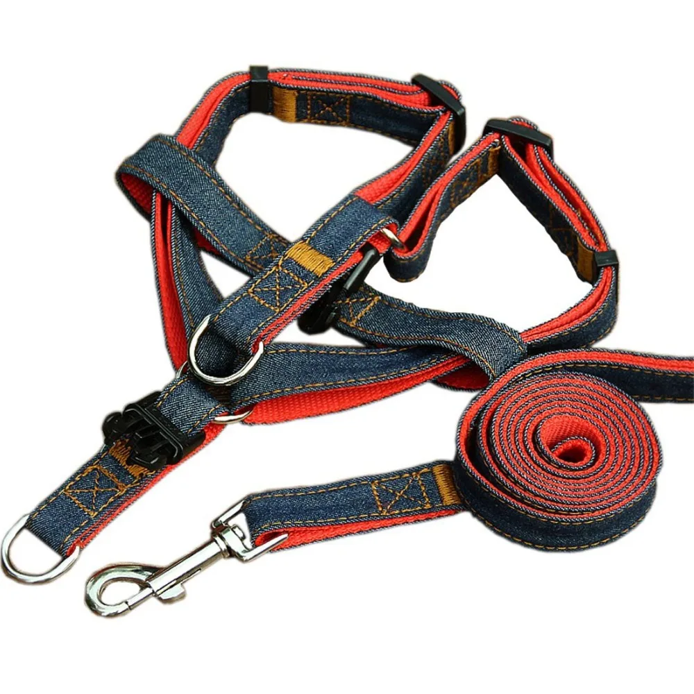 Поводок для собак Джинсовый пояс тренировочная веревка ошейник с дистанционным